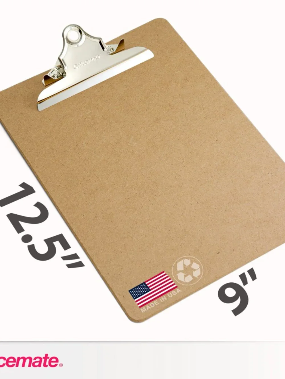 Officemate Recycled Wood Clipboard, Letter Size, 9